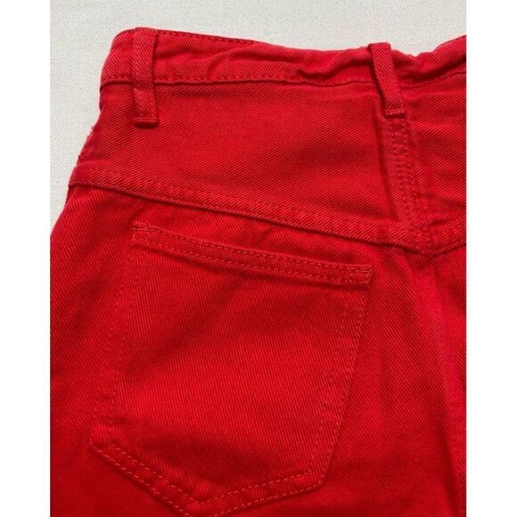 J Galt PacSun Red Buttonfly Cotton‎ Mini Denin Skirt Sz XS NEW - Picture 8 of 8